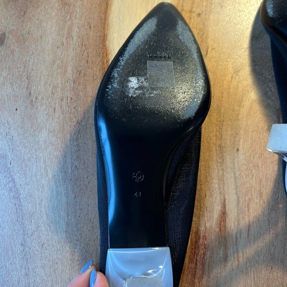 THE ROW Sock Pump 65 black mesh clear lucite kitten pump EU 41 - Picture 4 of 5